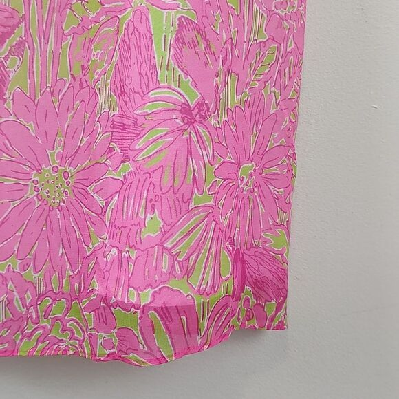 Lilly Pulitzer Silk Clare Dress Daiquiri Pin Secret Garden Print Size 6 - Picture 4 of 11